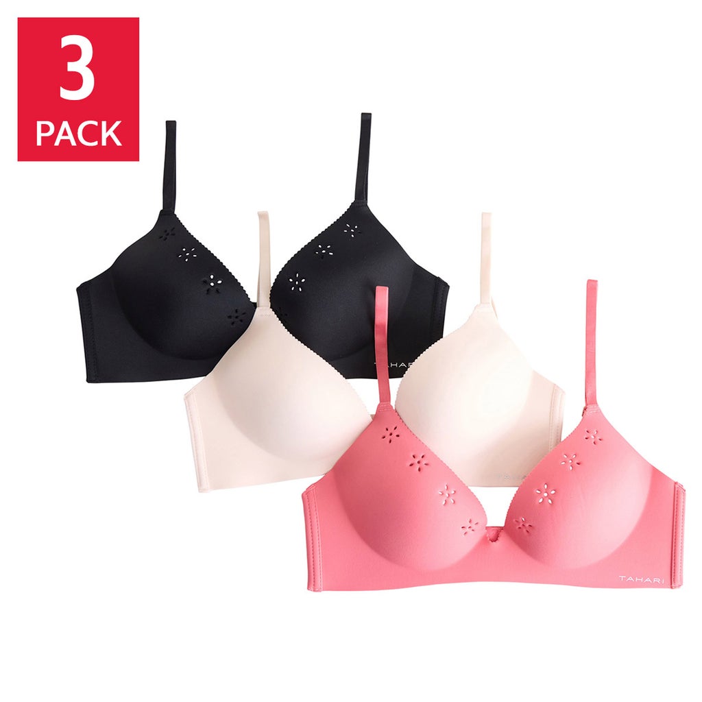 Tahari Women's Laser Cut Bra 3 Pack